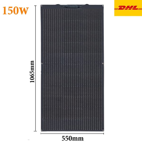 Flexibel solpanel, 140W effektuttag, kompakta dimensioner,150w 1065x550mm