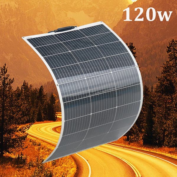 240W Flexibelt Solpanel, Hög Effektivitet 21,8%, Komplett Installationskit,120w vit