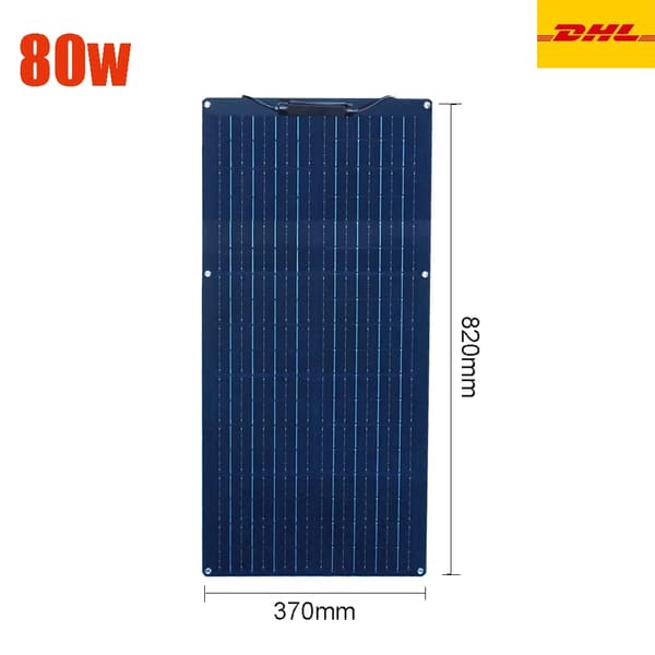 Flexibel solpanel, 100W maximal effekt, lätt och hållbar,80w Flexibel DHL-a