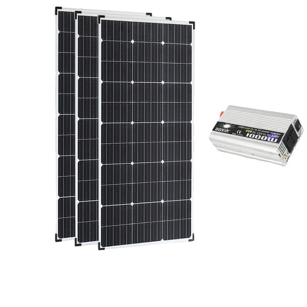 Monokristallint solpanelspaket, hög effektivitet, väderbeständigt, 150W,450w 110v 220v