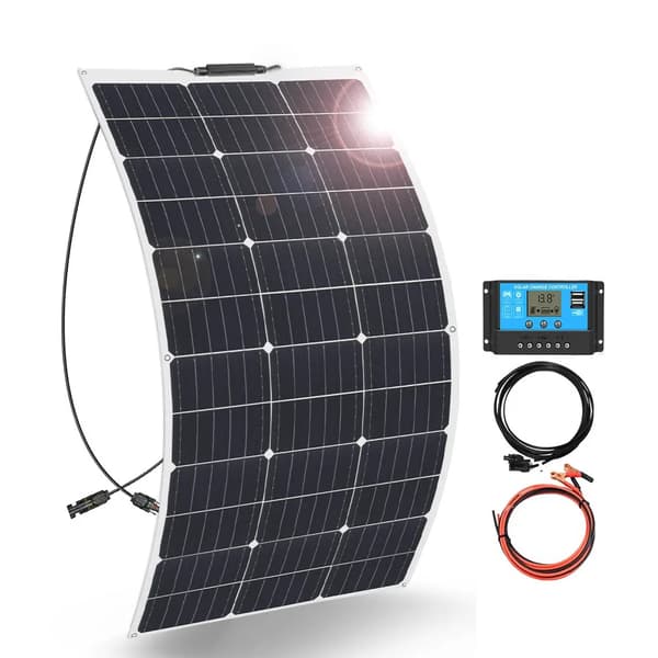 Fleksibel Monokrystallinsk Solpanel, 100W Effektudgang, Nem Installation,100w solsystem