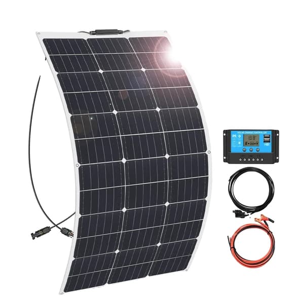Fleksibel Monokrystallinsk Solpanel, 100W Effektudgang, Nem Installation,100w solsystem