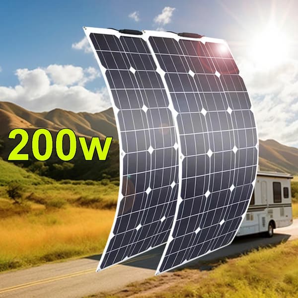 Flexibel solpanel, hög effektivitet, vattentät kopplingsbox,200w 2st 100w