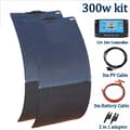 Miniatyrbillede 2 af 2: Fleksibelt solpanel, 12V 24V kit, letvægts- og holdbart design,300w 12v 24v sæt