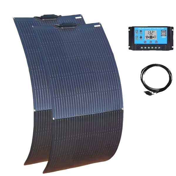 Fleksibelt solpanel, 12V 24V kit, letvægts- og holdbart design,300w 12v 24v sæt