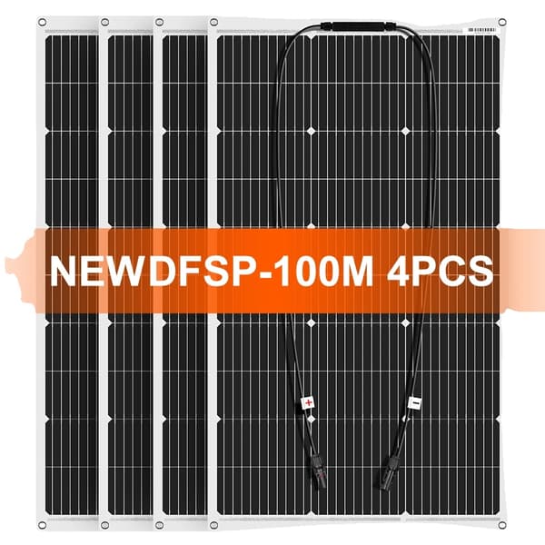 Flexibel solpanel, 100W effektuttag, kompakt storlek 974x565mm,400W