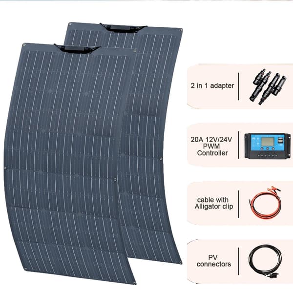 Solpanelkit, Fleksibelt Design,200W solarkit