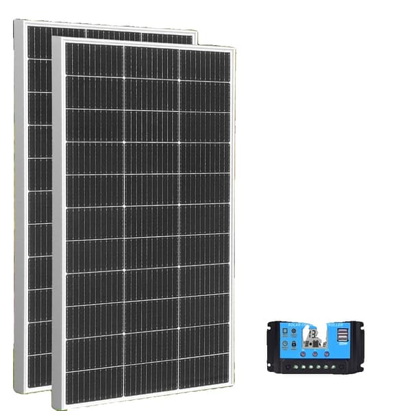 Solpanelkit, 300W effektudgang, 3m batteri- og PV-kabler,300w 2 stk 150w sæt