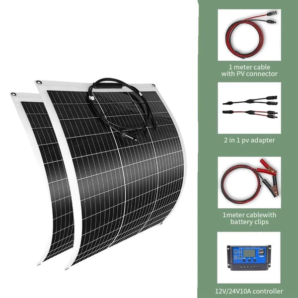 200W Solpanel Kit, 23% Effektivitet, Flexibel Installation,2 ST 200W Kit