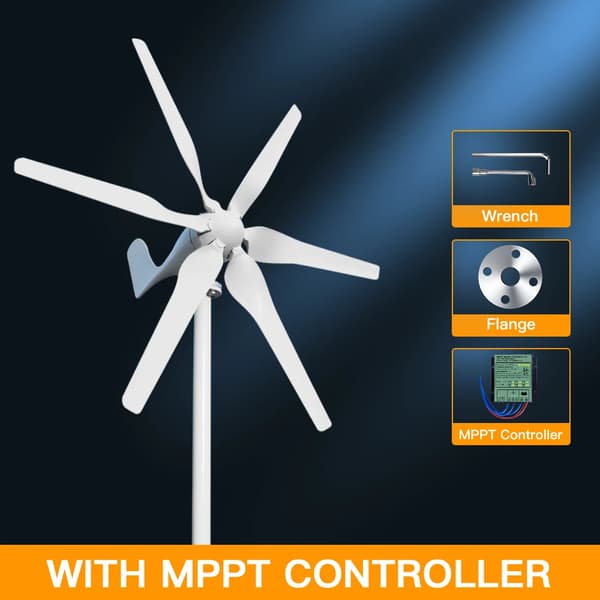 3000W Vindmølle, Lav Start-Hastighed, Flere Spændingsmuligheder,Gratis MPPT-controller, 48V, 3000W