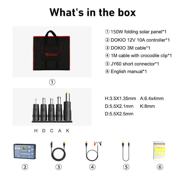 Solpanelkit, Bærbar Design, Høj Effektivitet,150W