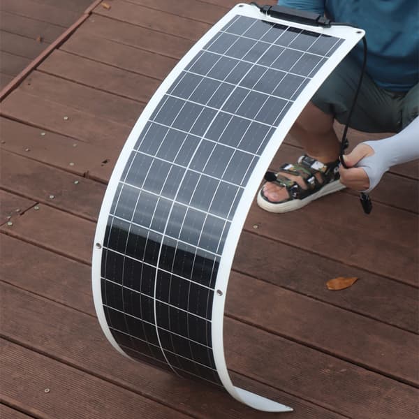 Flexibel solpanel, 50W effektutgång, 21% cellverkningsgrad,Vit 50w
