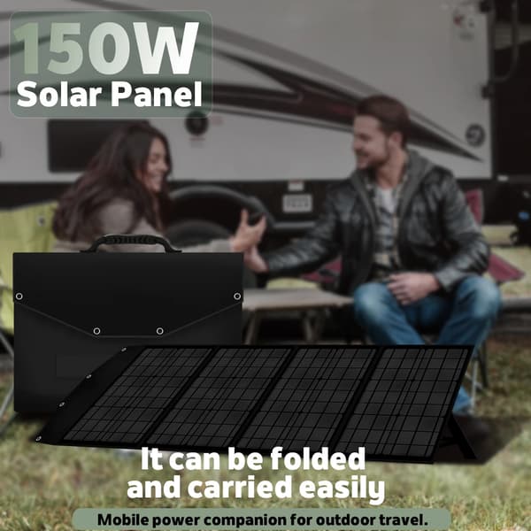 150W Solpanel, Hurtigopladningssupport, Bærbart Foldbart Design,18V, 150W