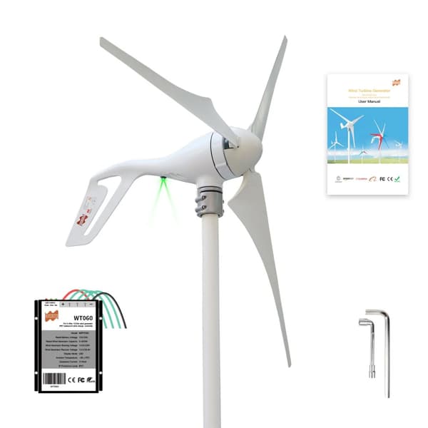 Vindkraftverk, 400W effekt, 3 till 5 blad, mångsidiga 12V/24V spänningsalternativ,3Blades 400W, 24V