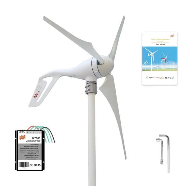 Vindkraftverk, 400W effekt, 3 till 5 blad, mångsidiga 12V/24V spänningsalternativ,3Blades 400W, 24V