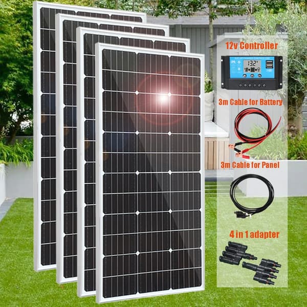 Solpanelkit, 12V-controller, holdbart hærdet glas,600w Kit DHL