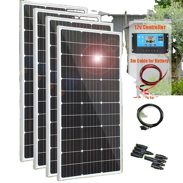 Solpanelkit, 12V-controller, holdbart hærdet glas,600w Kit DHL