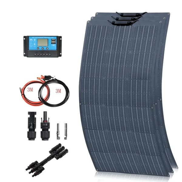 Flexibelt solpanelset, effektiv 24% konverteringsgrad, lätt och bärbar design,12v 300W