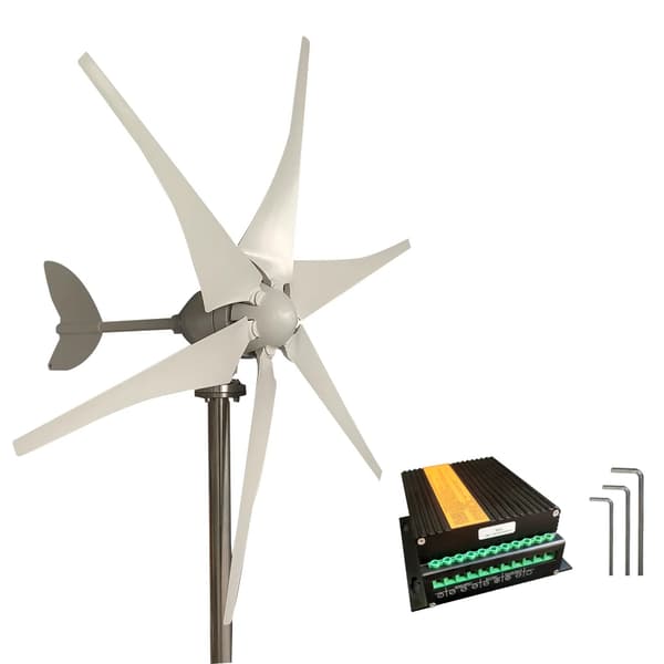 Vindmølle, 2000W effekt, 6 blade, effektiv opstartshastighed,2000W, 48V, MPPT Hybrid Kontrol