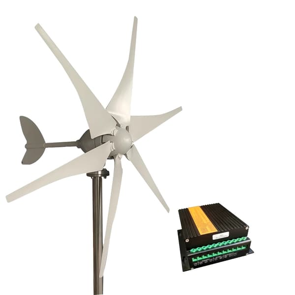 Vindmølle, 2000W effekt, 6 blade, effektiv opstartshastighed,2000W, 48V, MPPT Hybrid Kontrol
