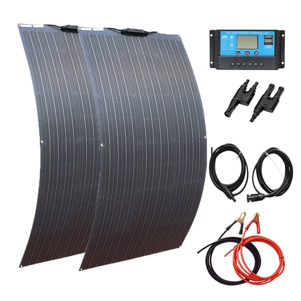 Solpanelset, 100W/200W effekt, flexibel monokristallin design,Solkit 200W