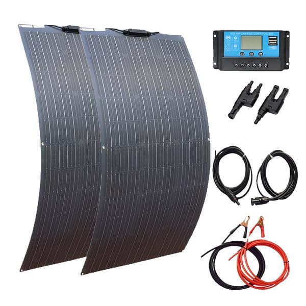 Solpanelset, 100W/200W effekt, flexibel monokristallin design,Solkit 200W