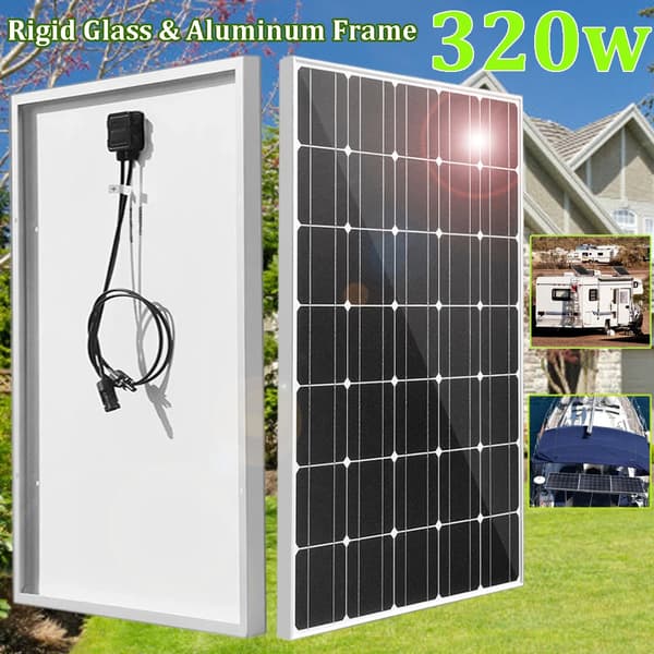 Jäykkä aurinkopaneeli, 200W ja 320W vaihtoehdot, helppo asennus, korroosionkestävä runko,320w 2kpl 160w