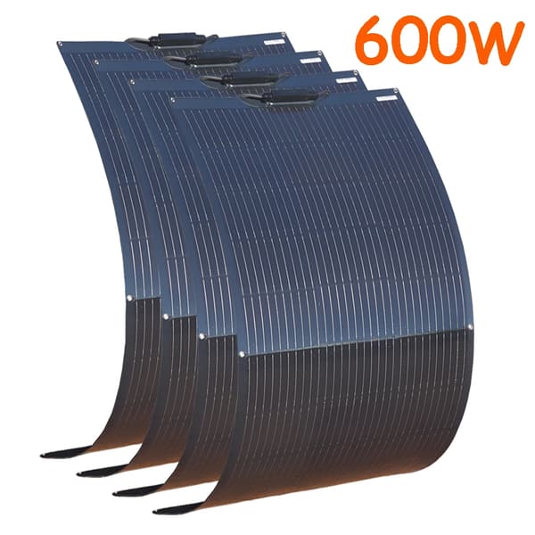 Joustava aurinkopaneelisarja, korkea hyötysuhde, kestävä ja vedenpitävä,600w 4kpl 150w