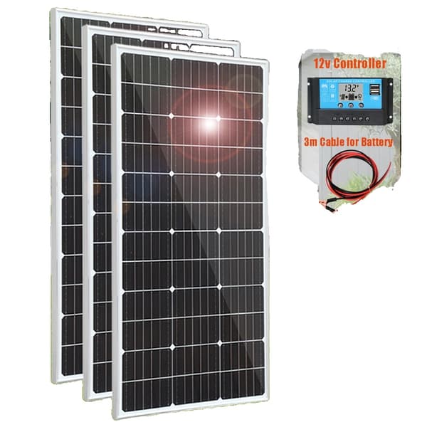 Solpanelkit, 12V-controller, holdbart hærdet glas,450w Kit DHL
