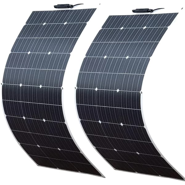 Solpanelset, 100W/200W effekt, flexibel monokristallin design,Vit  2x100w