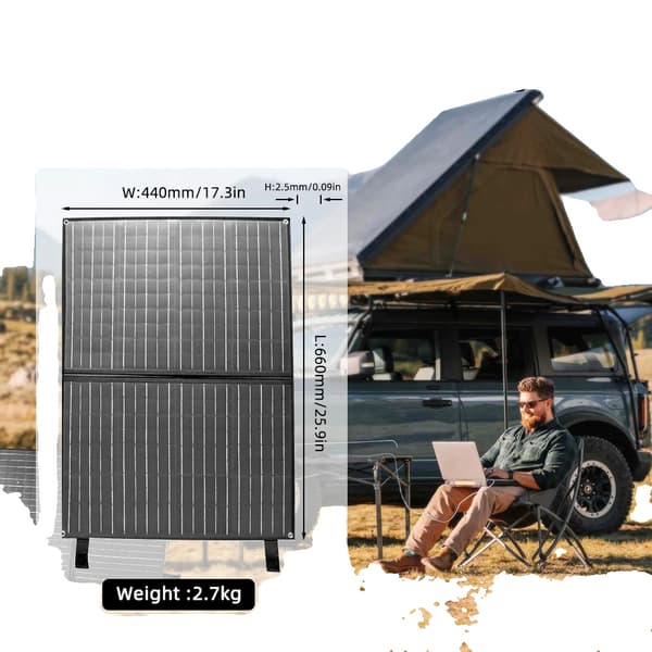 Bærbar Solpanel, Foldbart Design, Flere Strømmuligheder,100w Foldbar Solcelle