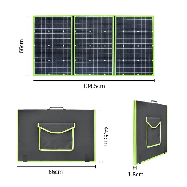 Bärbar Solpanel, Fällbar Design, Flera Strömalternativ,150w