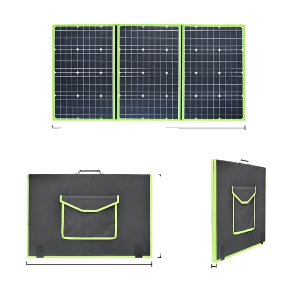 Bärbar Solpanel, Fällbar Design, Flera Strömalternativ,150w