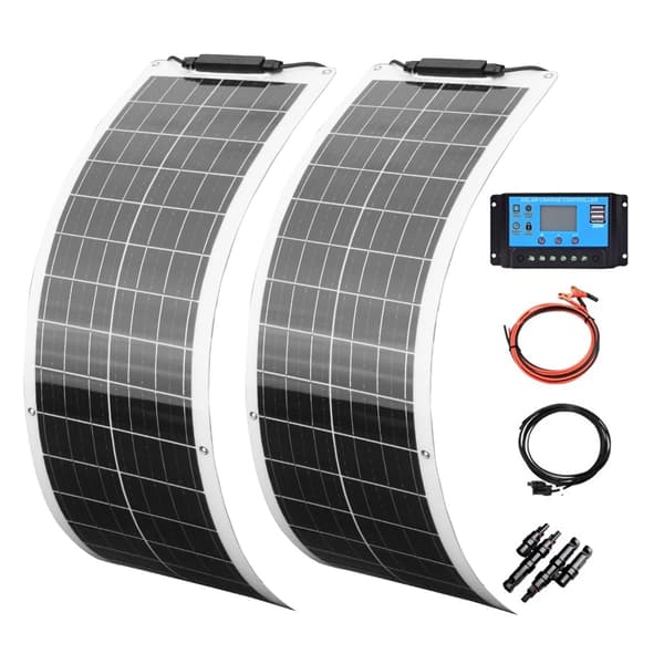 Monokrystallinsk Fleksibelt Solpanel Kit, Høj Effektivitet 21,8%, Ideelt til Off-Grid Anvendelser,100W Kit Hvid