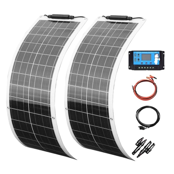 Monokrystallinsk Fleksibelt Solpanel Kit, Høj Effektivitet 21,8%, Ideelt til Off-Grid Anvendelser,100W Kit Hvid