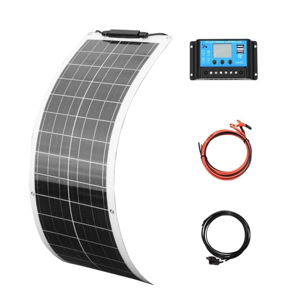 Monokrystallinsk Fleksibelt Solpanel Kit, Høj Effektivitet 21,8%, Ideelt til Off-Grid Anvendelser,50W Sæt Hvid