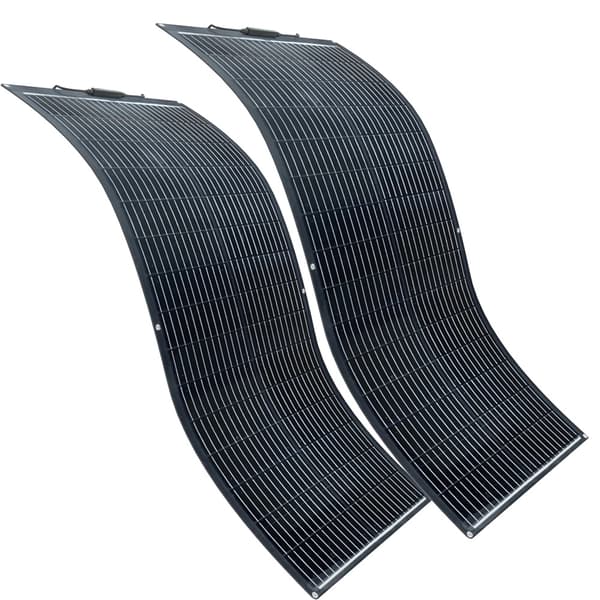 100 Watt Fleksibelt Solpanel, Høj Effektivitet Monokrystallinske Celler, Op til 260° Bøjningskapacitet,200W-2x100w