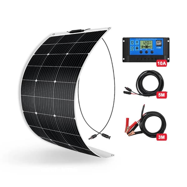 DOKIO Flexibelt Solpanel, 100W/200W Alternativ, Vattentålig Design,100W set