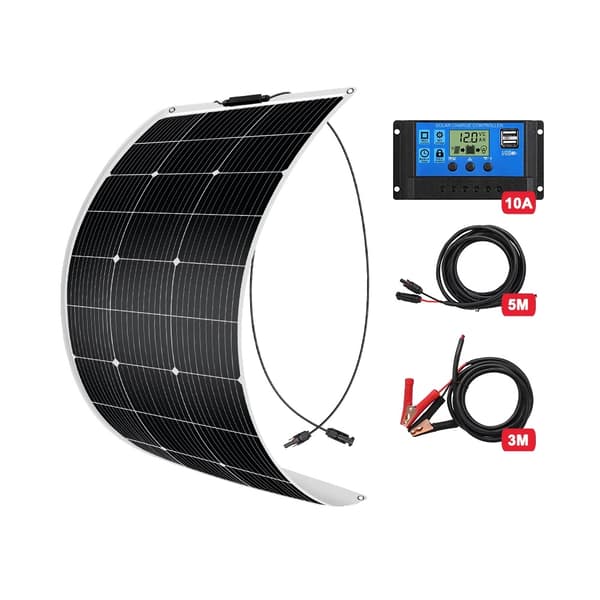 DOKIO Flexibelt Solpanel, 100W/200W Alternativ, Vattentålig Design,100W set