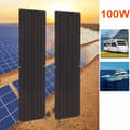 Miniatyrbillede 2 af 2: Fleksibel Solpanel, 50W / 100W Mulighed, Høj Effektivitet Monokrystallinsk, Vandtæt Design,100w 2stk 50w
