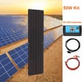 Miniatyrbillede 2 af 2: Fleksibel Solpanel, 50W / 100W Mulighed, Høj Effektivitet Monokrystallinsk, Vandtæt Design,50w sæt sort