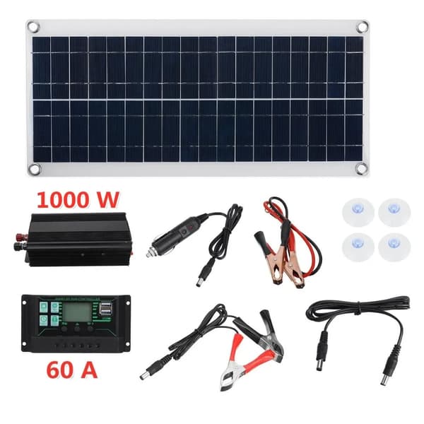 Solcelleinverter system kit, 1000W effekt, flere strømmuligheder,60A Sæt