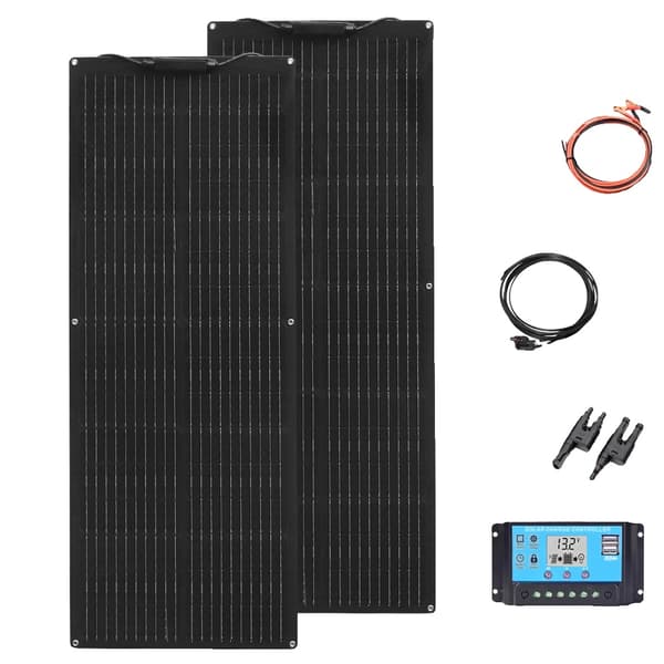Flexibel solpanel, semi-flexibel design, hög effektivitet 24%, lämplig för utomhusbruk,12V 160W kit