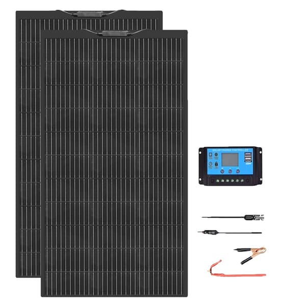 Fleksibelt solpanel kit, høj effektivitet 24%, holdbart monokrystallinsk silicium,2 stk 120W sæt