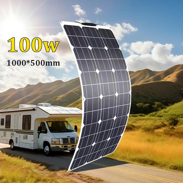 12V Fleksibelt Solpanel, Monokrystallinsk Silikon,100w 1000x500mm