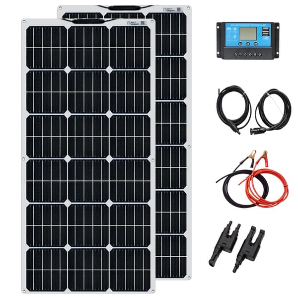 Fleksibelt Solpanel Kit, 200W Nominel Kapacitet, Letvægtsdesign,12V 24V 200W kit-a