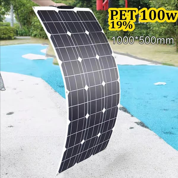 Flexibel solpanel, 240W maximal effekt, lättviktsdesign,100w 1000x500mm