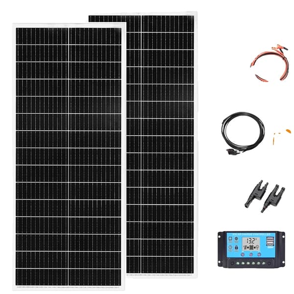 Stiv solpanel, 200W maksimal effekt, 24% effektivitet,12V 200W sæt