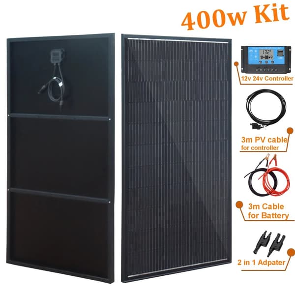 Solpanel Kit, 150W til 400W Muligheder, Holdbar Aluminiumramme,400w 2stk 200w sæt