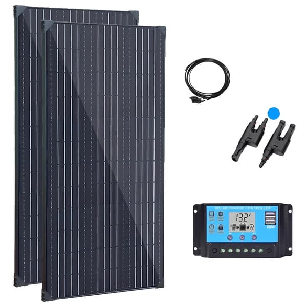 Solcelleanlæg, 300W effekt, høj effektivitet 23%, holdbar aluminiumsramme,300w kit-a